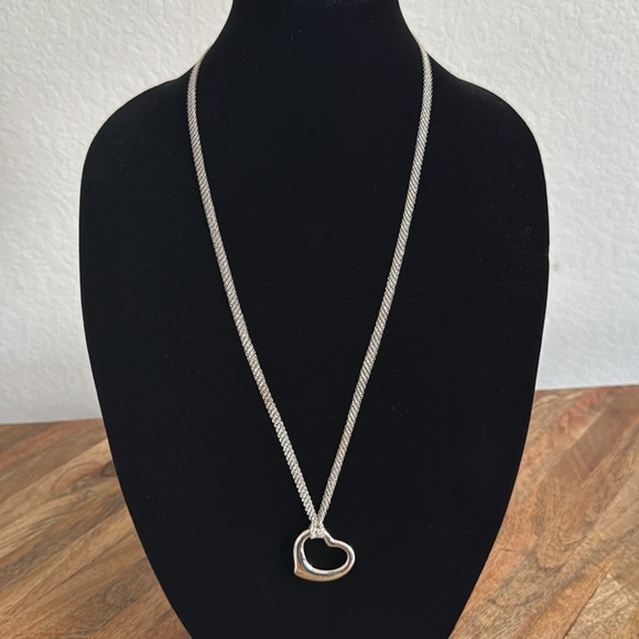 Tiffany & Co. Elsa Peretti Open Heart Pendant Long Mesh Necklace - Picture 4 of 13